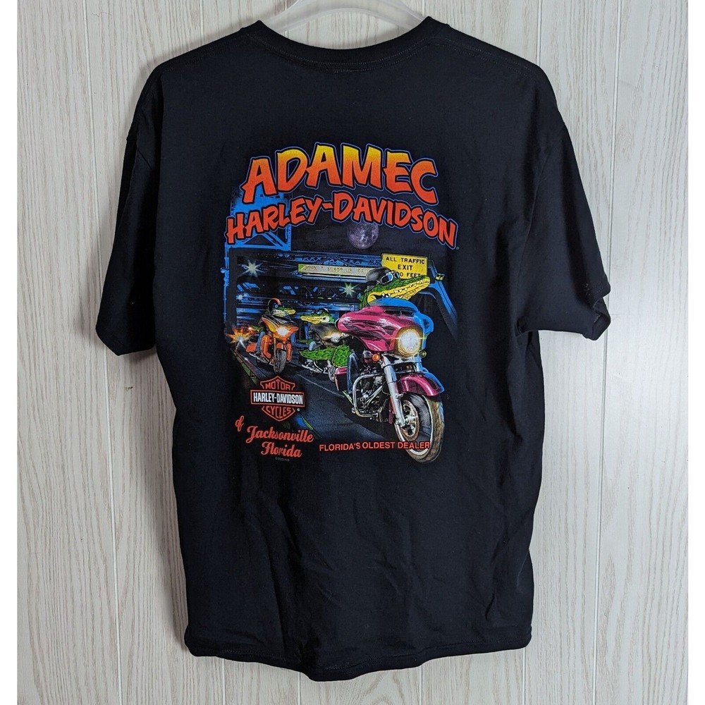 ADAMEC HARLEY DAVIDSON Jacksonville FL 2022 Black XL T Shirt Alligators Bikers